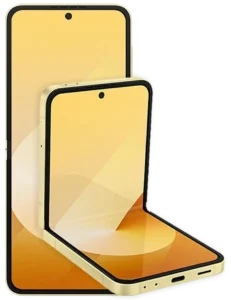 Samsung Galaxy Z Fold 6 in Flex Mode with the device standing on its own, ideal for hands-free video calls or media viewing.