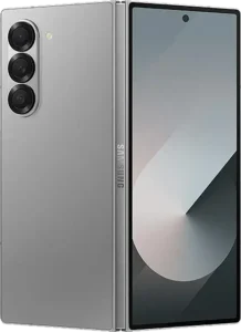 Folded Galaxy Z Fold 6: Samsung Galaxy Z Fold 6 folded, highlighting the cover display.