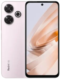 Xiaomi Redmi 13 5G Specifications- The Xiaomi Redmi 13 5G connected to its charger, emphasizing its 5030 mAh battery and 33W fast charging capability.