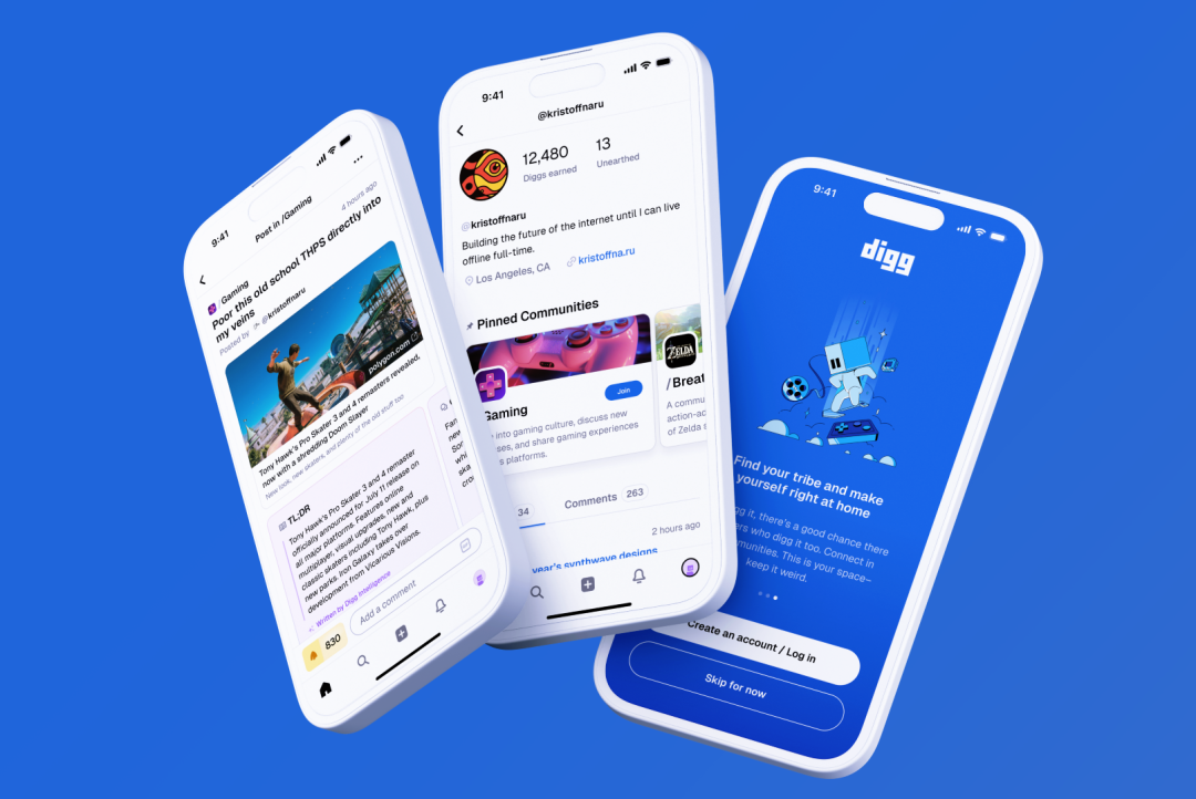 an image of a smartphone showing Digg